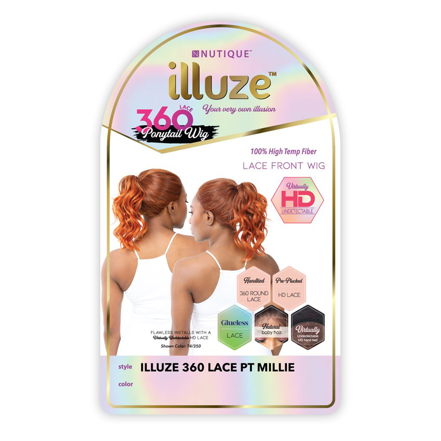 Nutique HD Ponytail Lace Front Wig Glueless Illuze 360 Lace Pt Millie