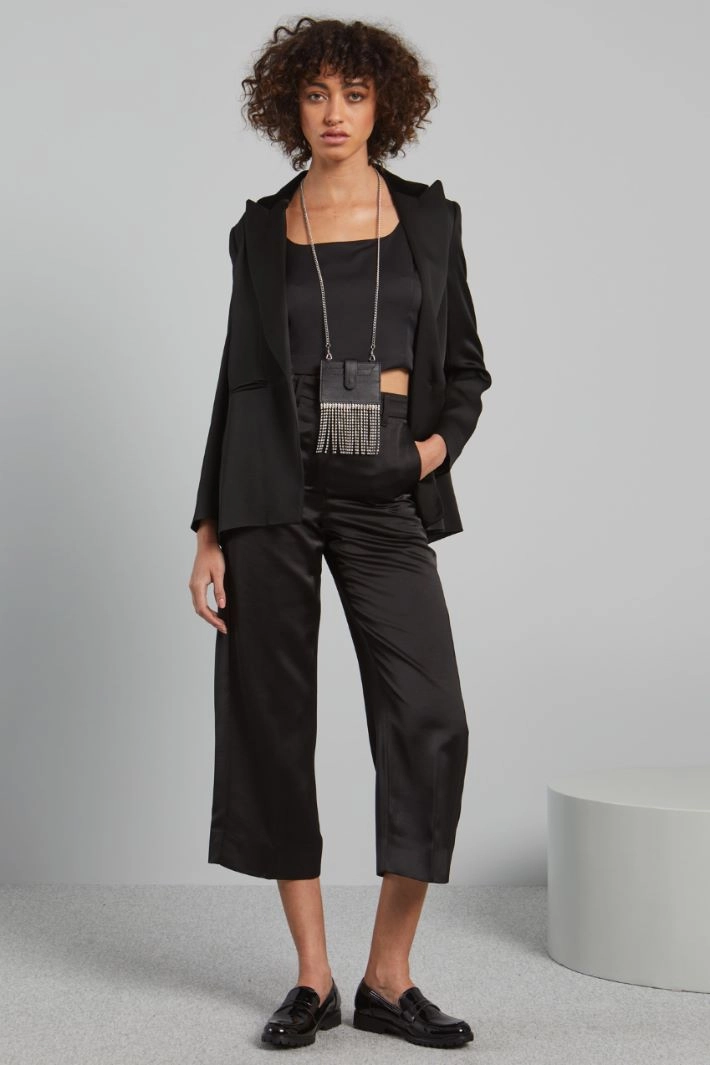 Blazer with velvet details - BLACK