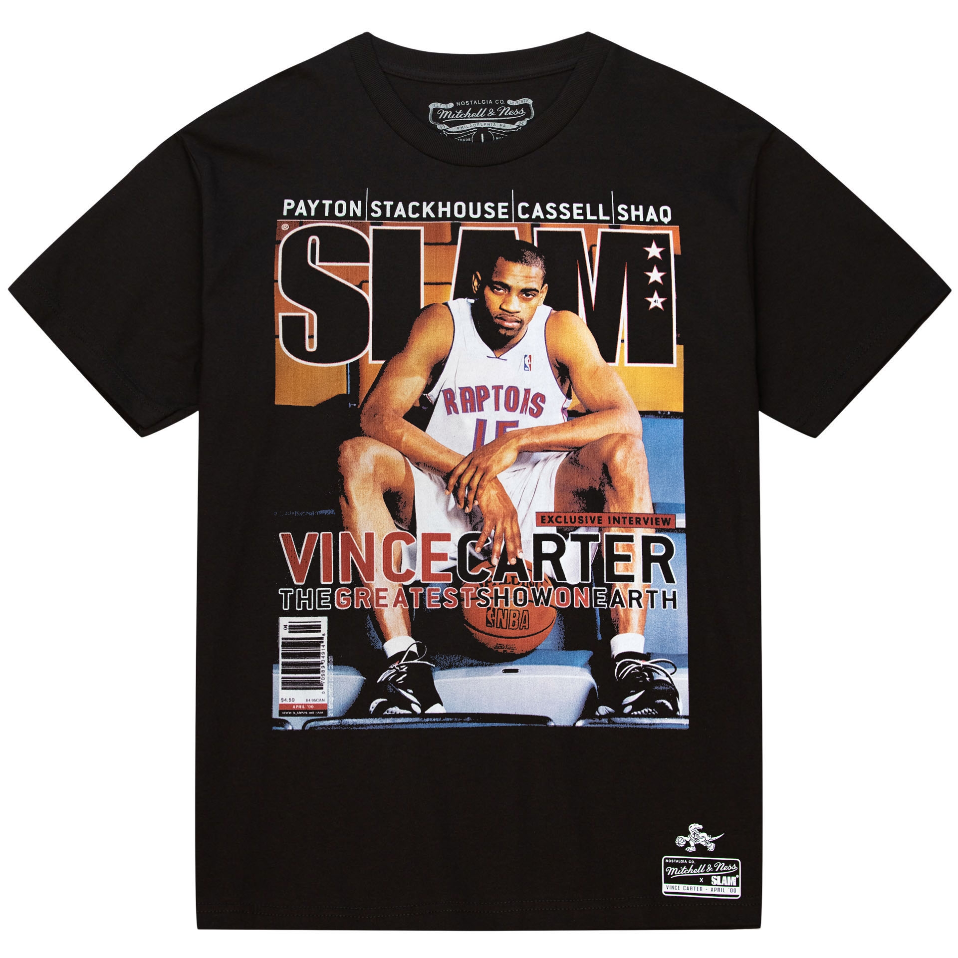 Vince Carter Toronto Raptors 2000 Slam Cover NBA T-Shirt Black