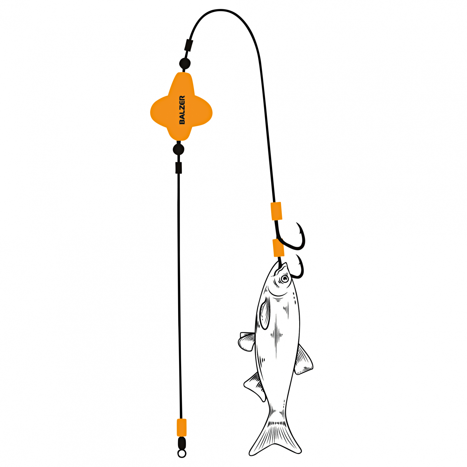 Adrenalin Cat Leader Hook Micro Propeller Leader (orange)