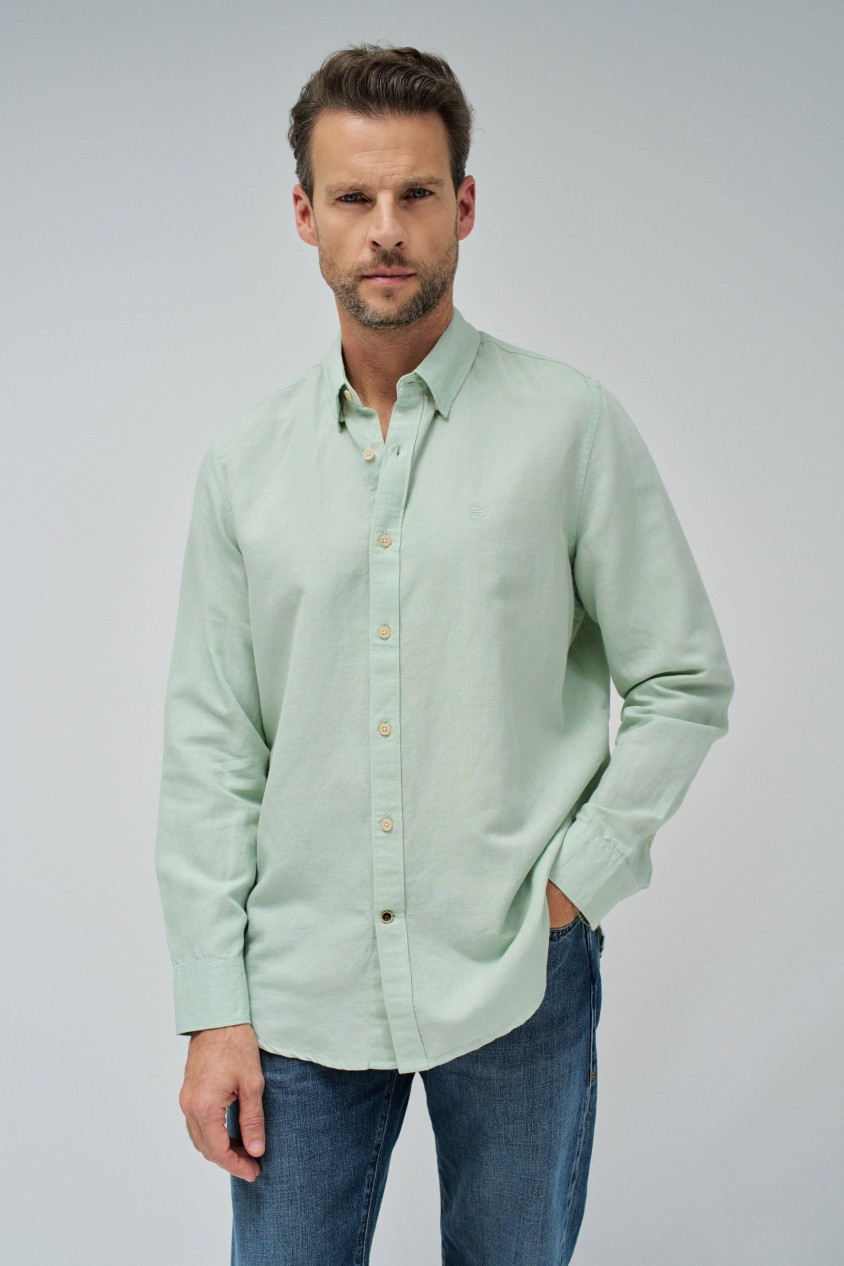 SHIRT WITH LINEN BLEND