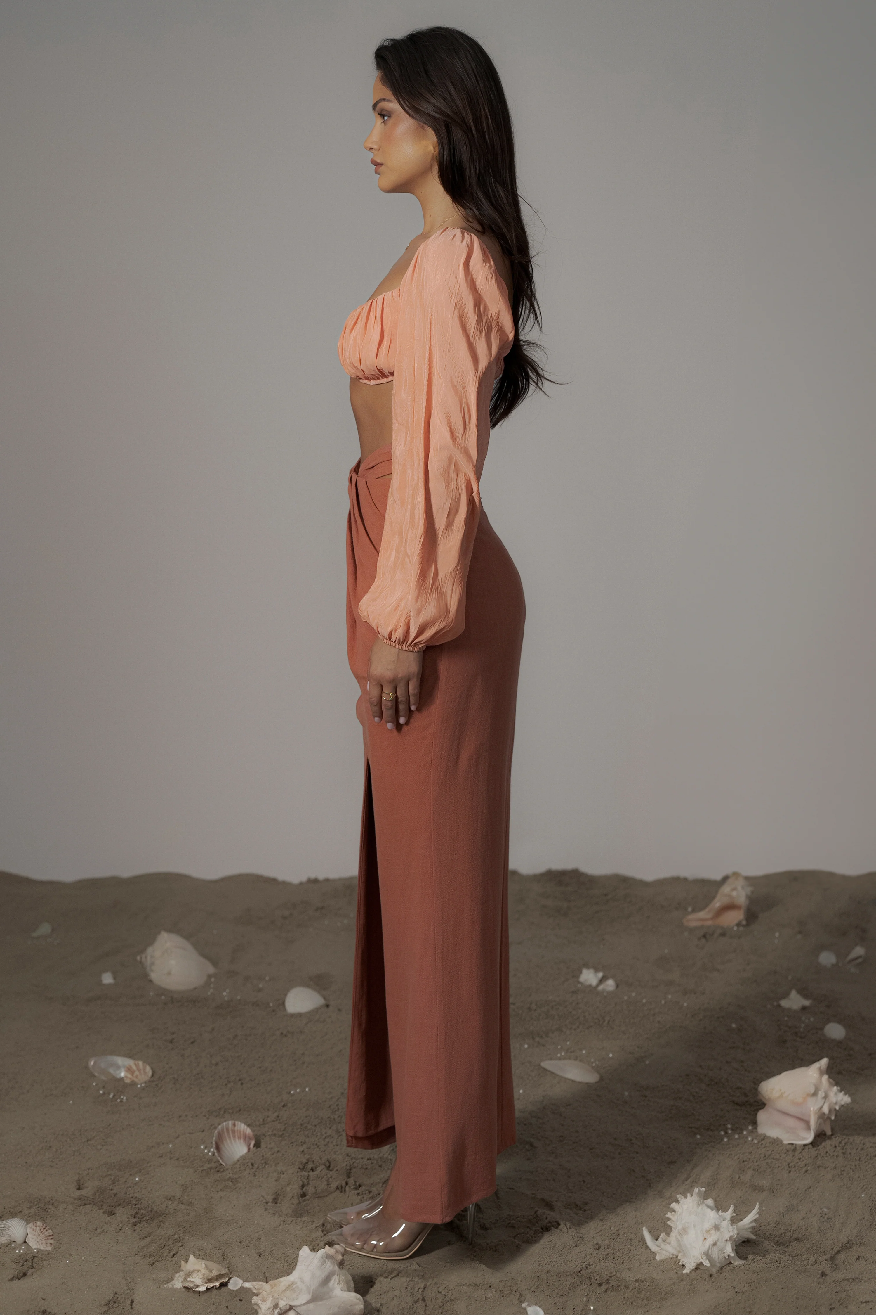 Terra Cotta Dreamland Linen Skirt