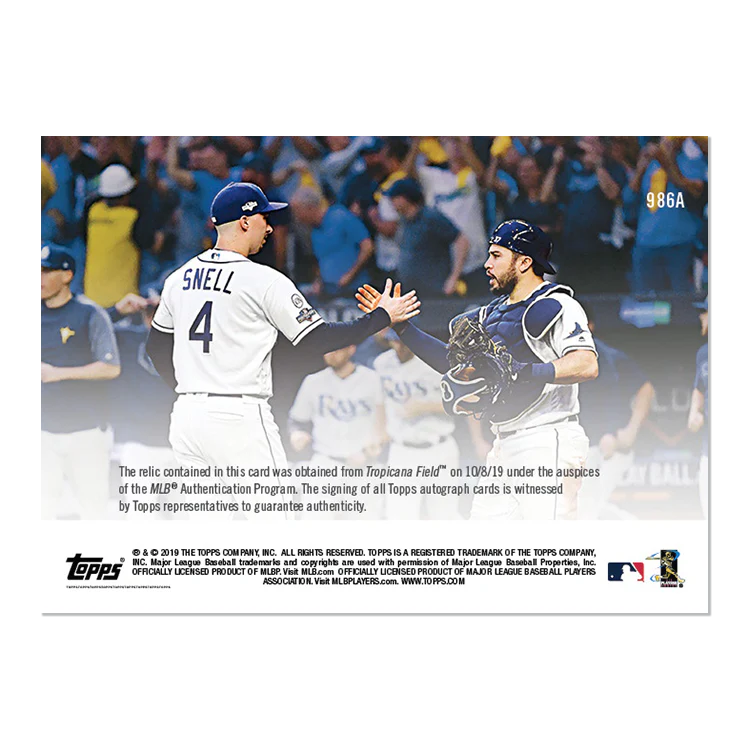 On-Card Auto Relic # to 99 - Blake Snell - MLB TOPPS NOW® Card 986A