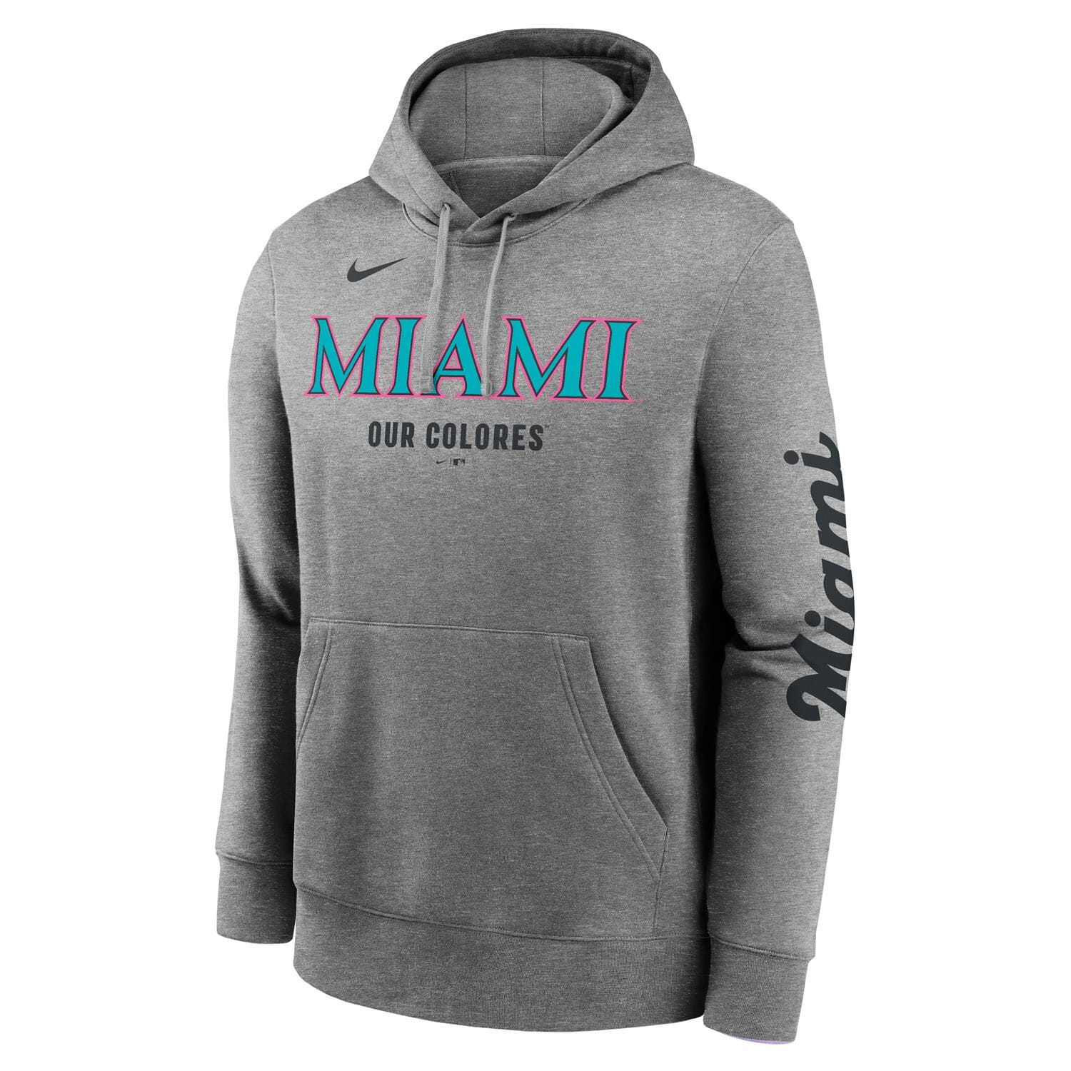 Miami Marlins City Connect Nike French Terry Club Hoodie Gray