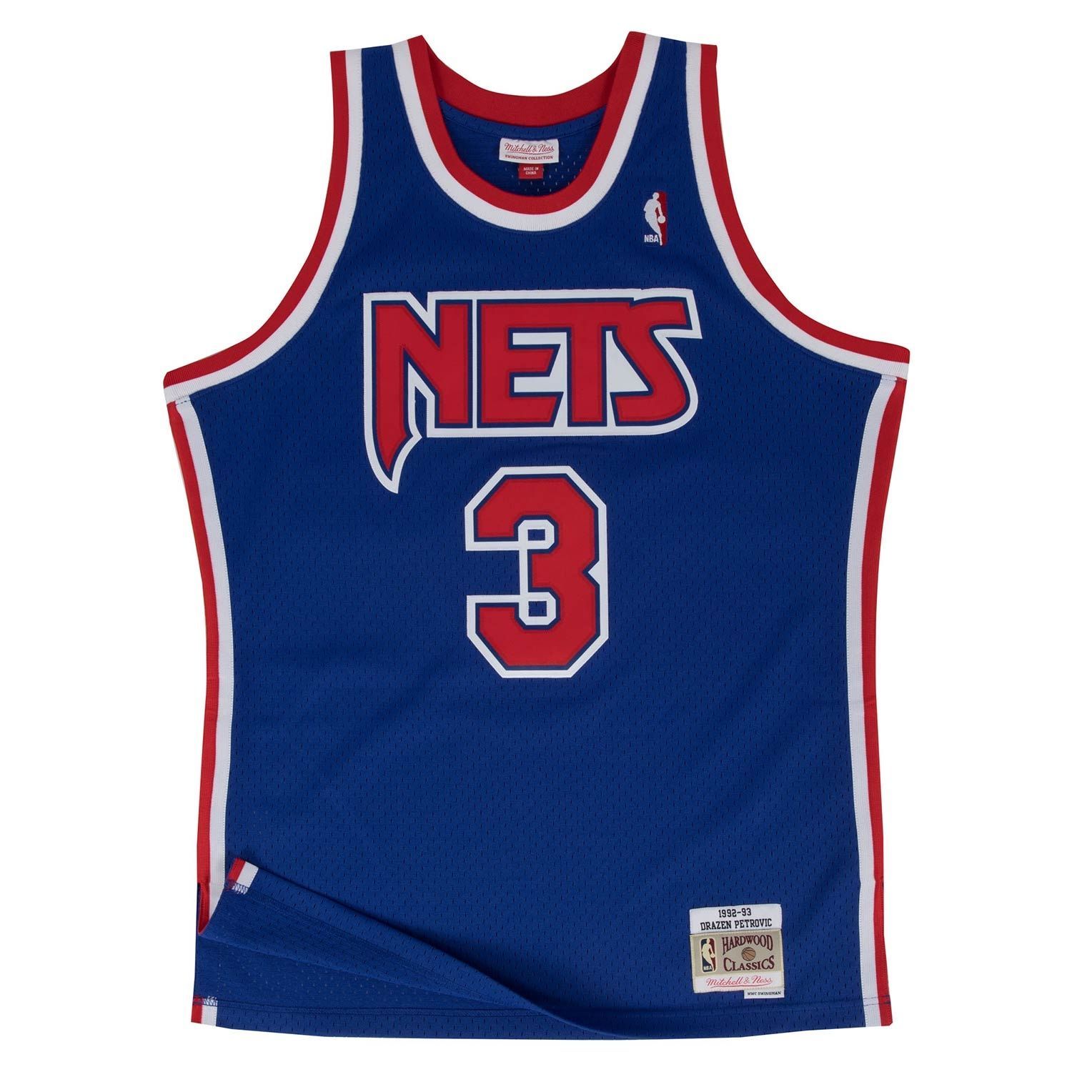 Dražen Petrović #3 New Jersey Nets 1992-93 Swingman NBA Jersey Blue
