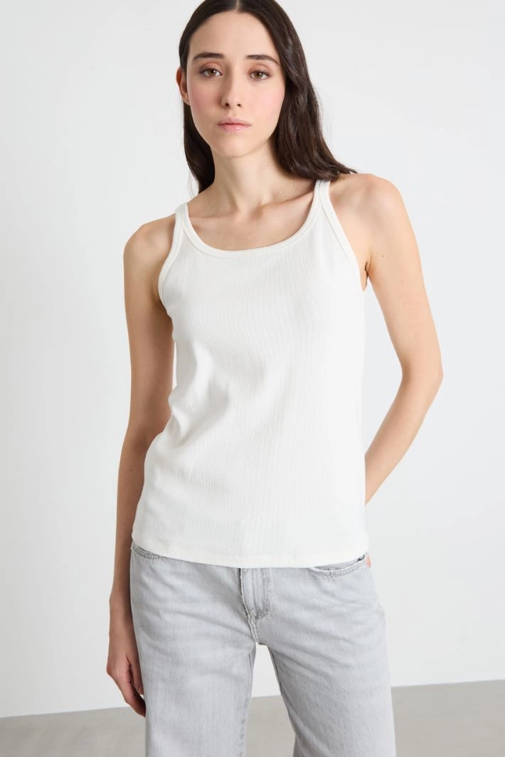 Ribbed vest - WHITE
