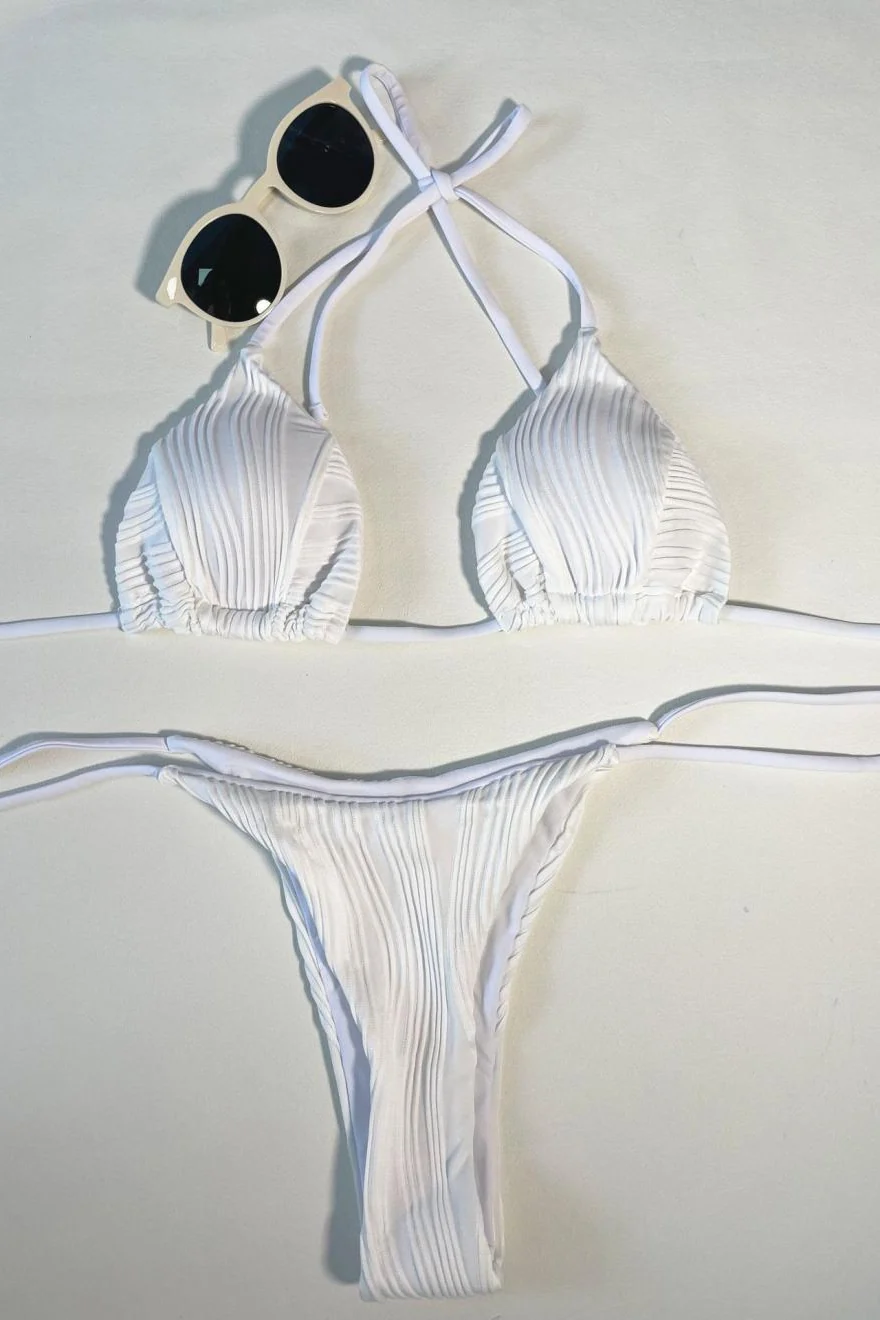 Solid Tie Side Bikini Set