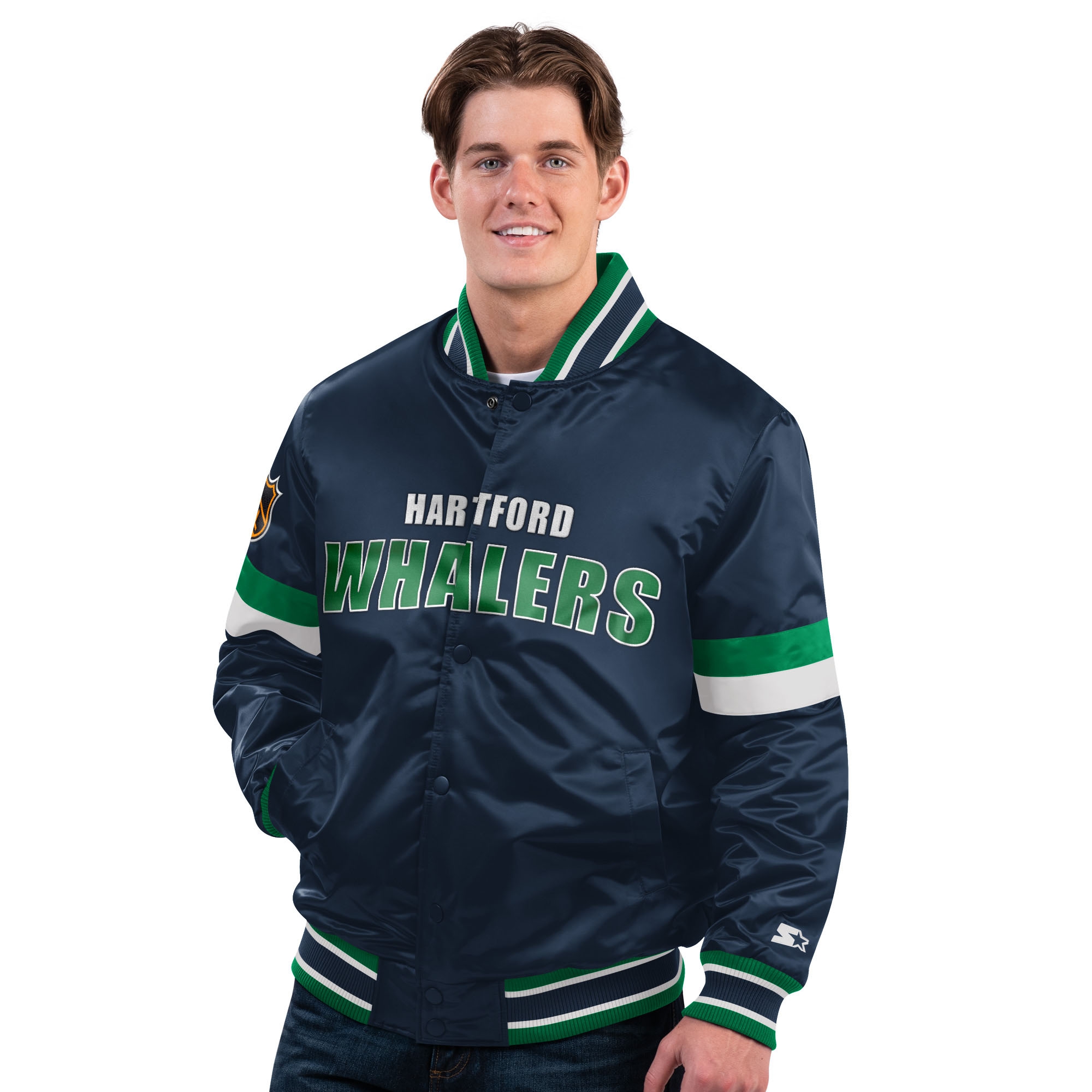 Hartford Whalers Starter Vintage Diveplay NHL Varsity Jacket