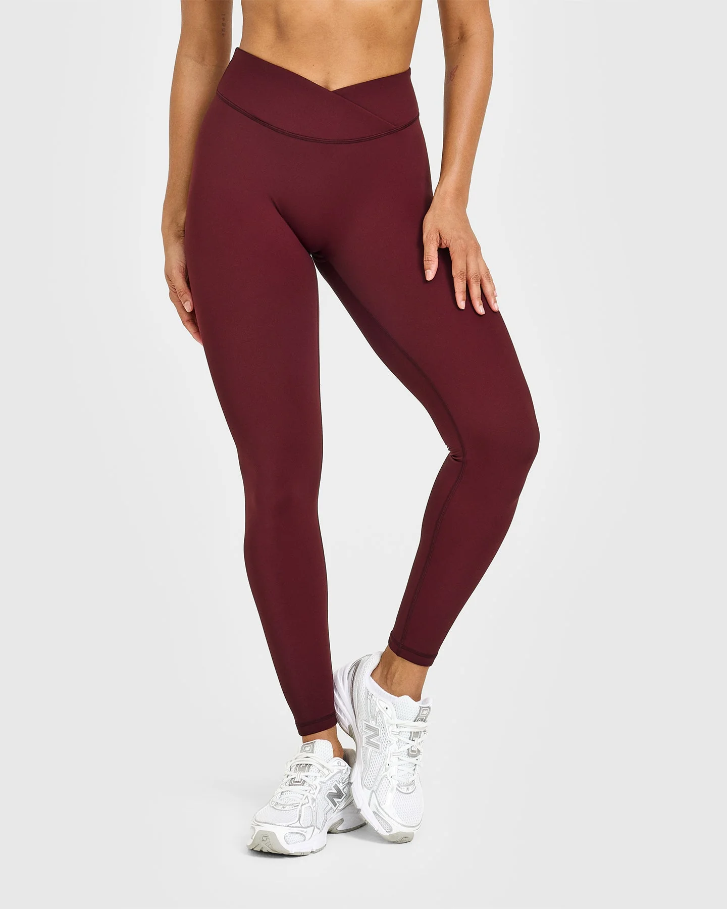 UnifiedMove™ Wrap Leggings White Logo | Rosewood