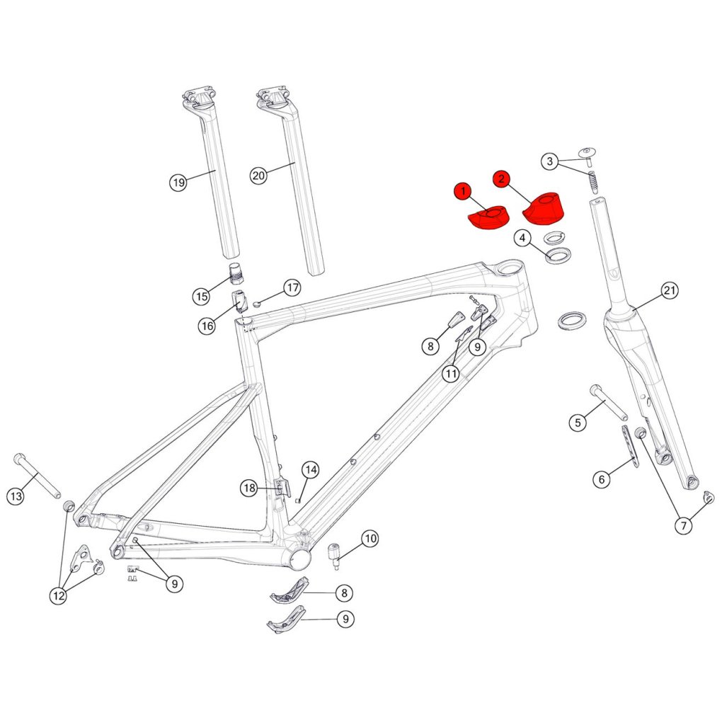 BMC Topcone Set for Teammachine SLR01 with ICS / ICS Aero Stems (MY 2021) - 30001800