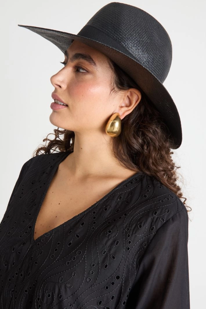 Wide-brim hat - BLACK