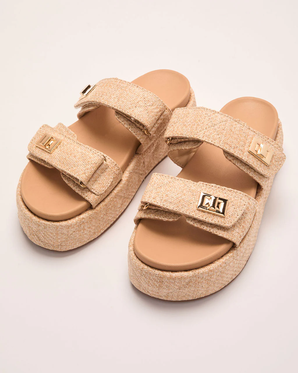 Grazia Raffia Platform Sandals