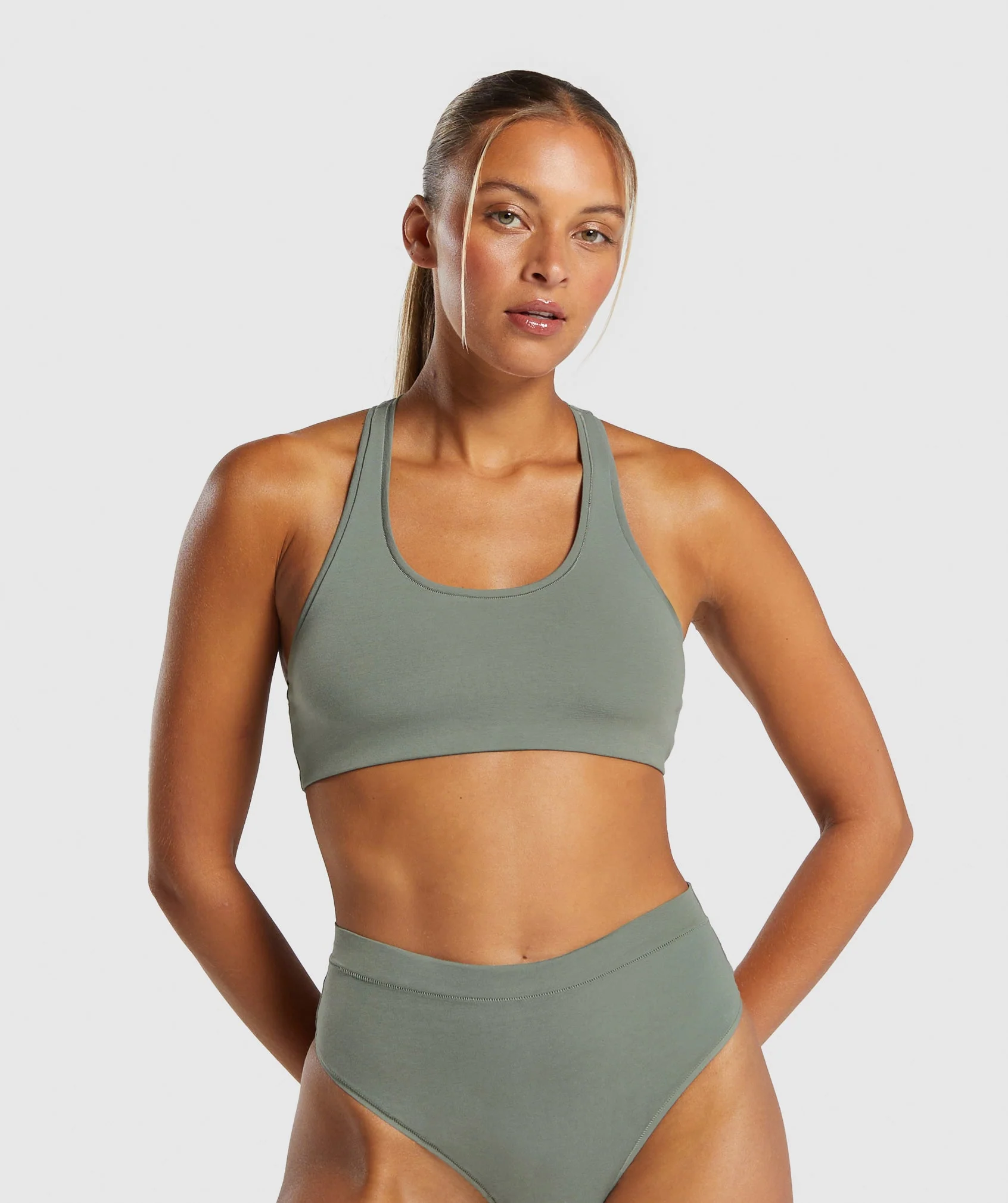 Cotton Bralette Unit Green