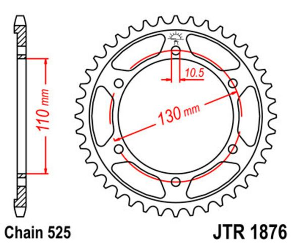 Couronne JT. Acier Standard - 525 47 dentsRef : JTC01872A / 1075507006