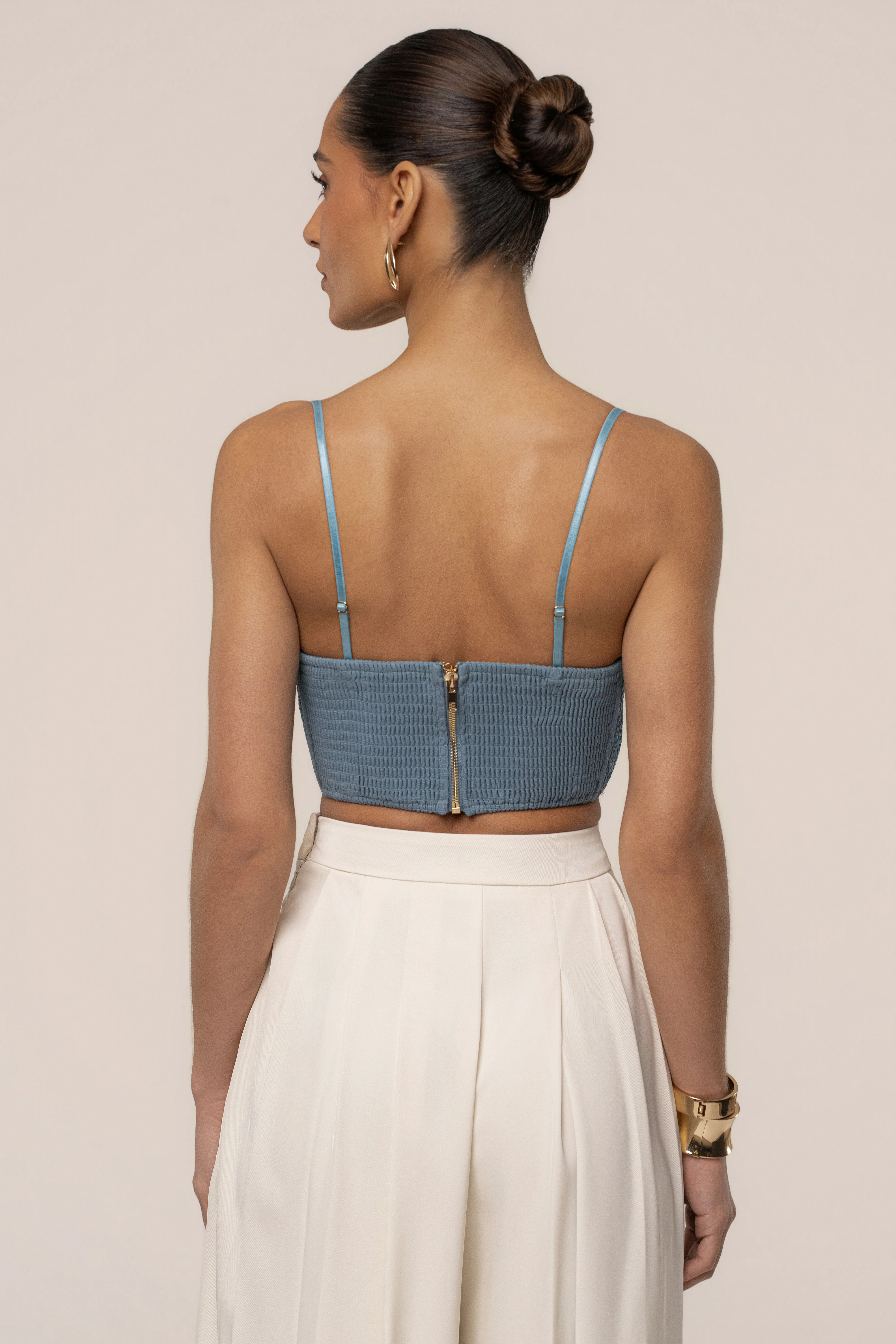 Blue Sail Away Texture Bustier