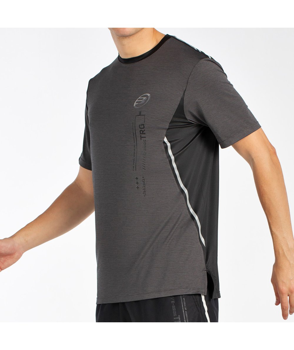 BULLPADEL BECERRE BLACK T-SHIRT TWO-TONE FABRIC