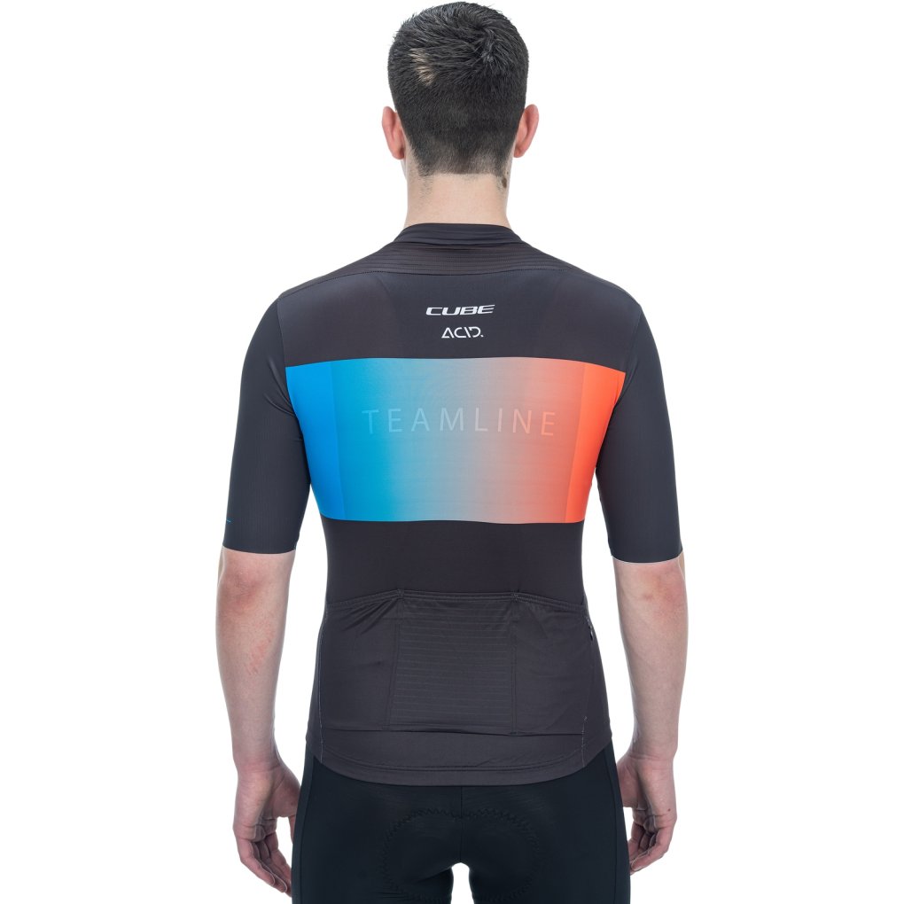 CUBE TEAMLINE Shortsleeve Jersey Men - black'n'blue'n'red
