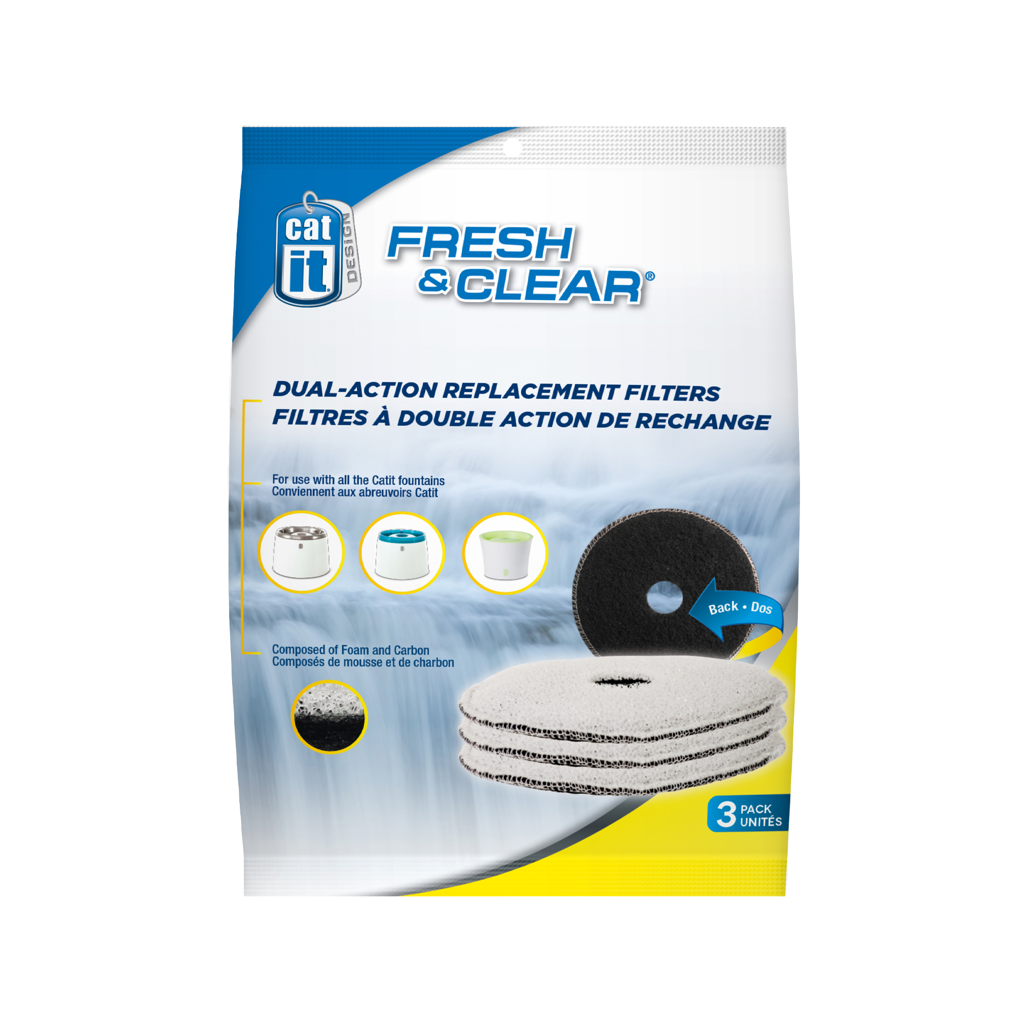 Catit Filter Fresh & Clear Drinking Fountain Filter - 3 pieces