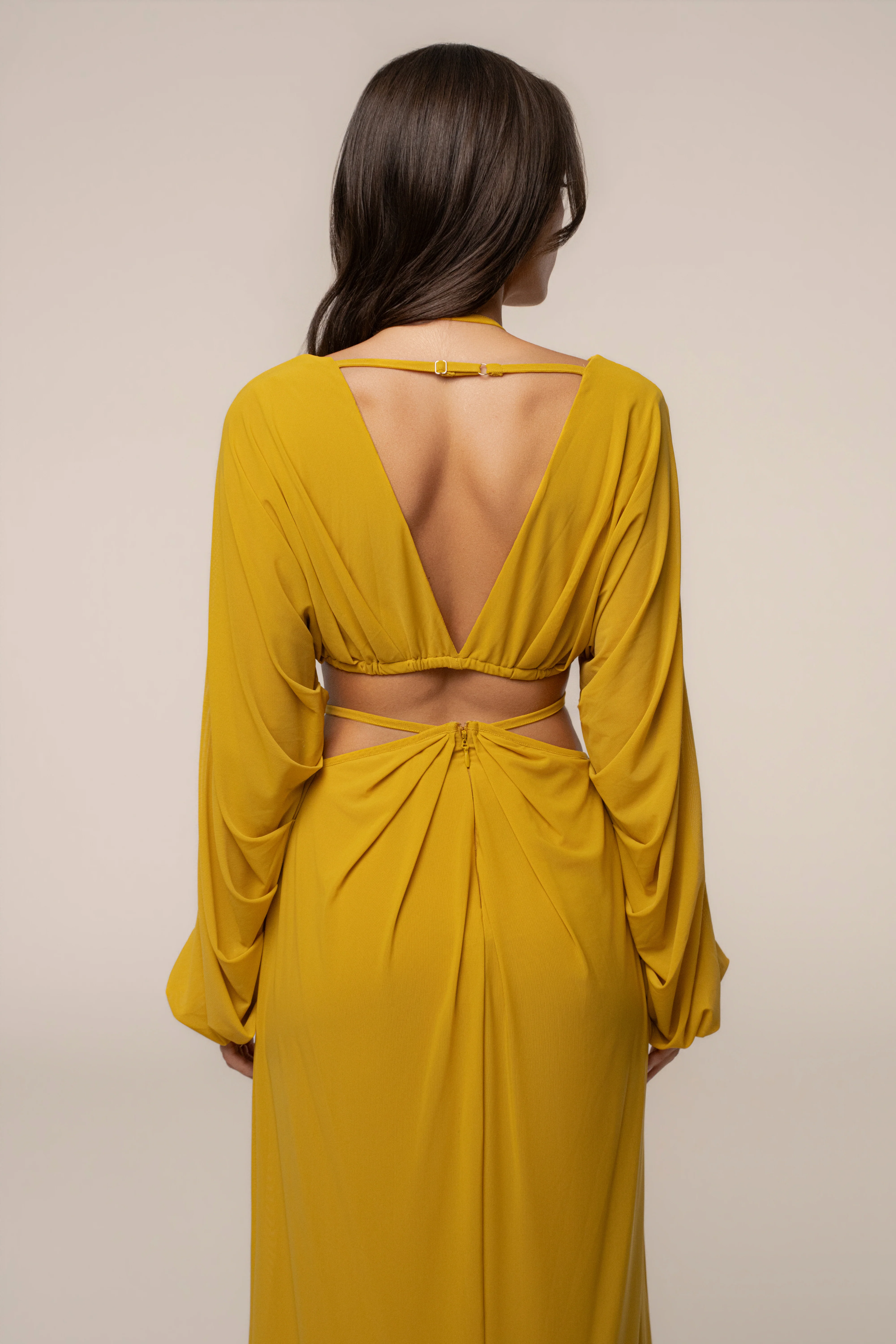 Mustard Selene Draped Top