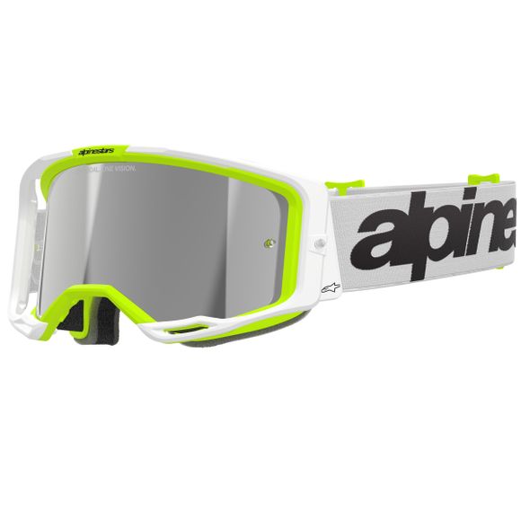 Alpinestars VISION 8 WORDMARK IRIDIUM 2025 cross goggles - White / YellowRef: ap3724 / 5101325-2501-os
