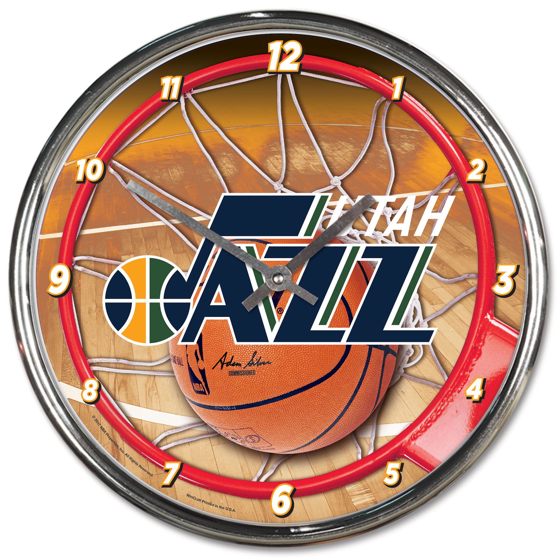 Utah Jazz WinCraft Chrome NBA Wall Clock