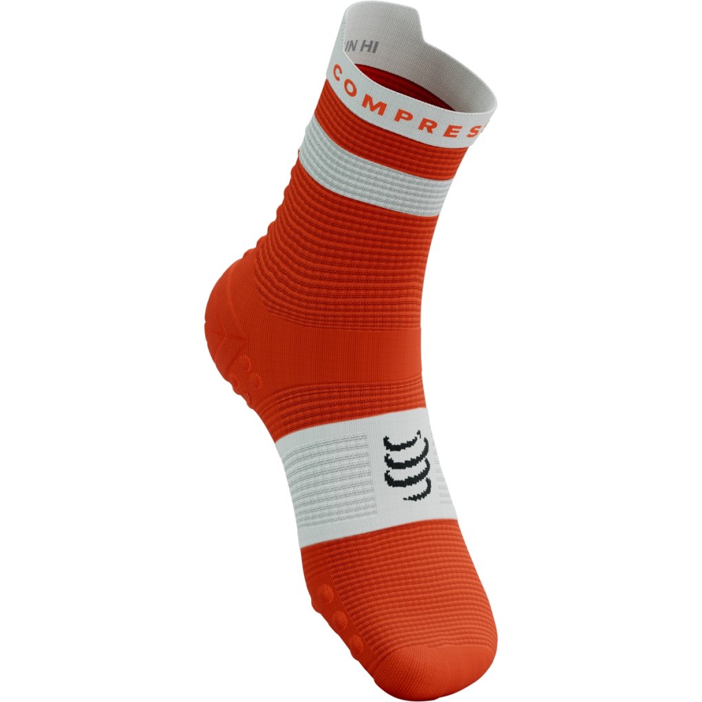 Compressport Pro Racing Compression Socks v4.0 Run High - tigerlily/white