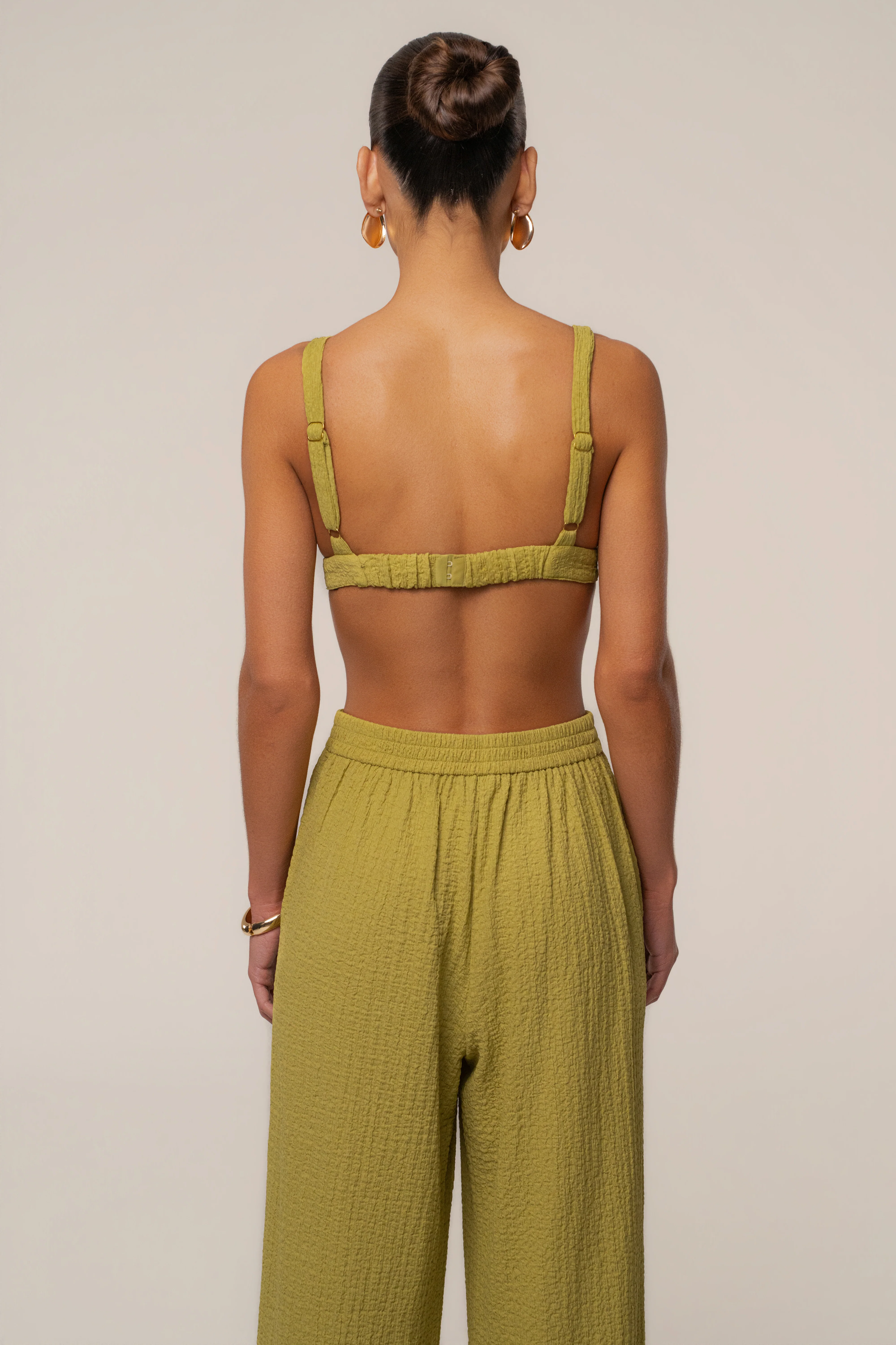 Lime Dockside Crepe Knit Bralette