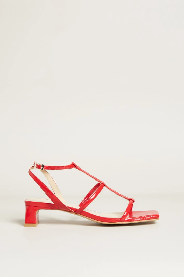 Heeled sandals - RED