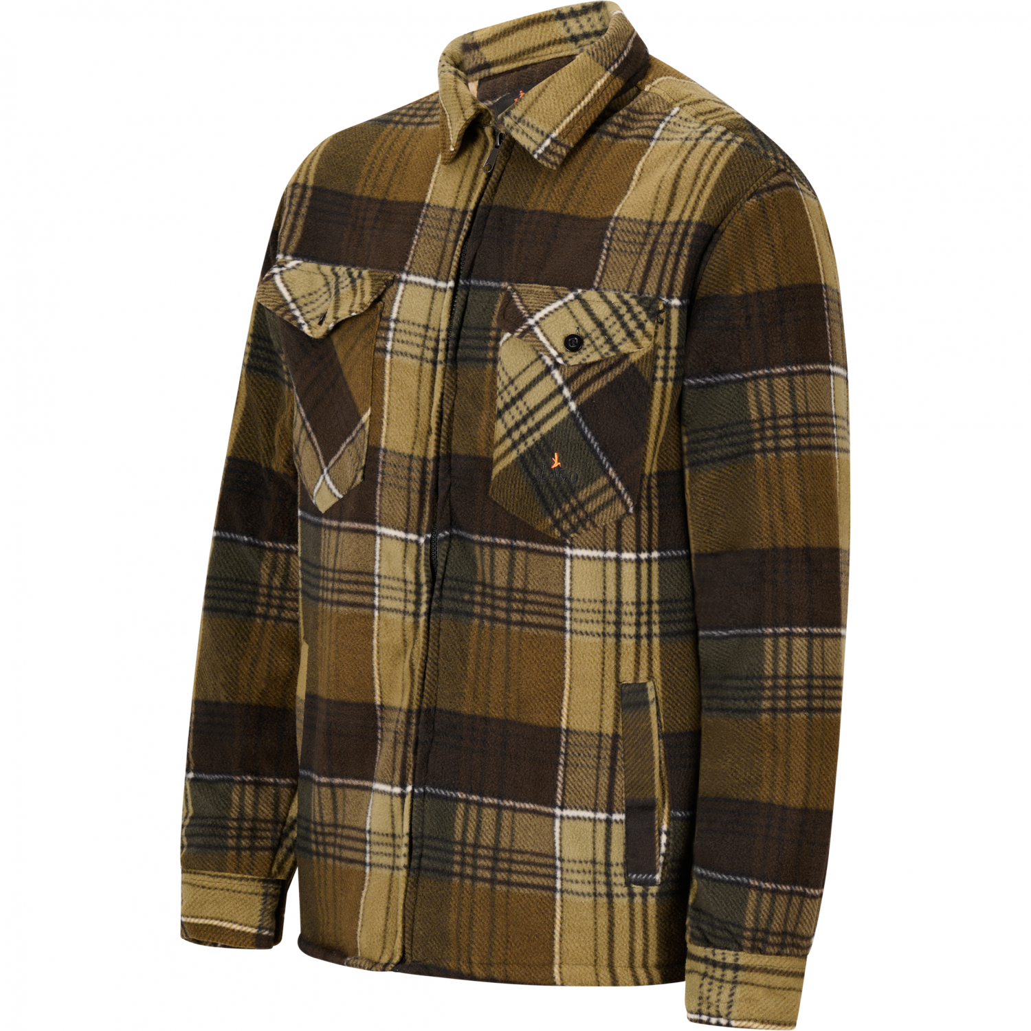 il Lago Prestige Lumberjack Fleece Jacket Men (Green\/Brown)
