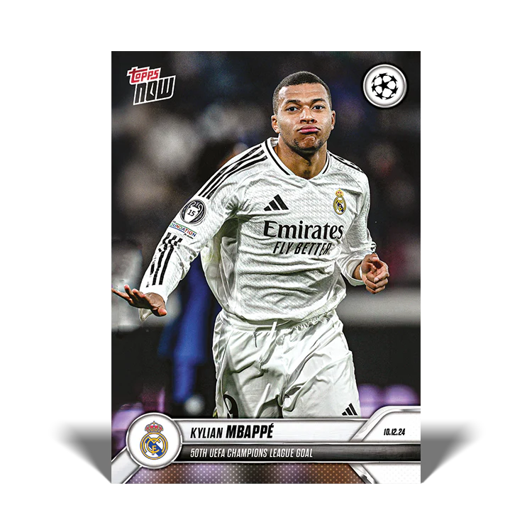Kylian Mbappé - 50th UEFA Champions League goal - 24/25 UCC Topps NOW® Card 63