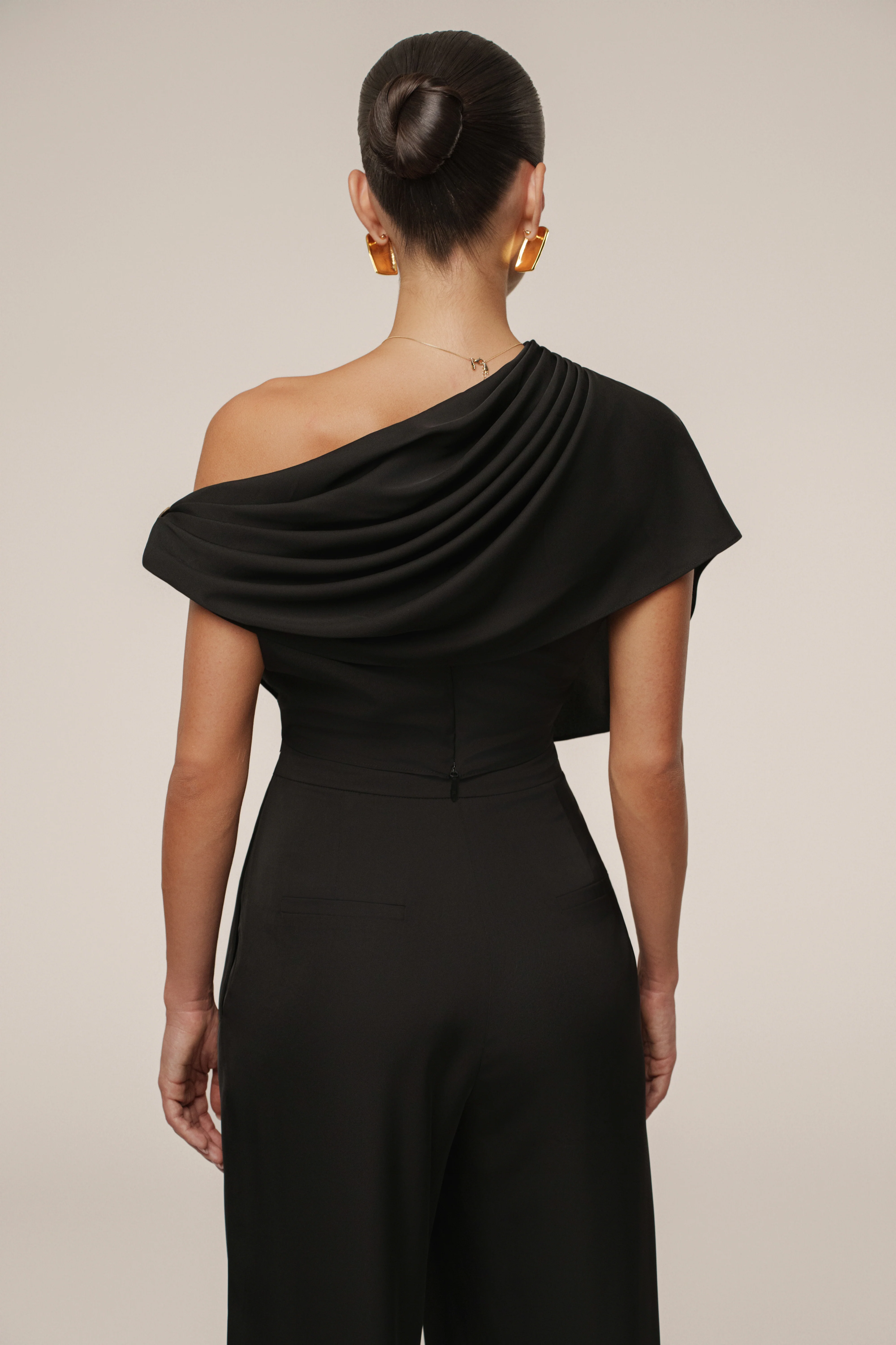 Black Gleam and Glow Satin Top