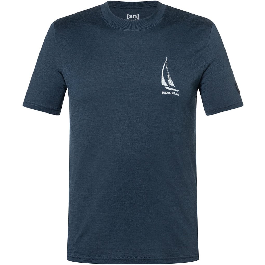 SUPER.NATURAL Sailing Boat Bio J Tee Men - Blueberry/White Stone