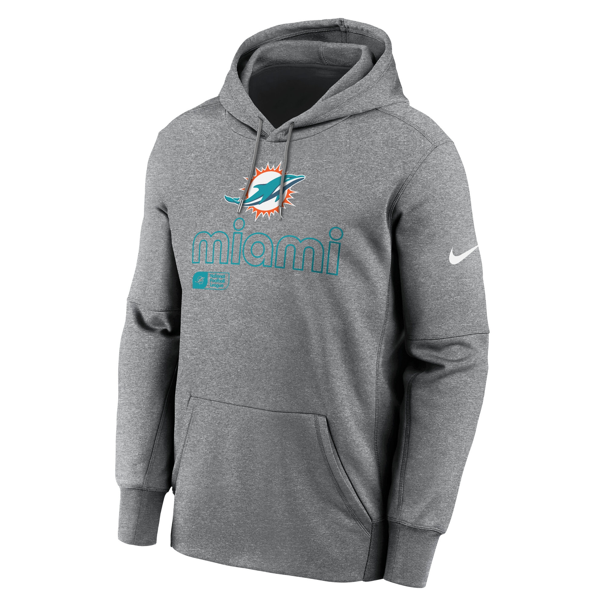 Miami Dolphins Peformance Nike Therma-FIT NFL Hoodie Grey