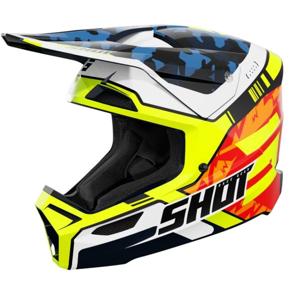 Casque cross Shot FURIOUS ENFANT - FLASH - Bleu / JauneRef : SO3005