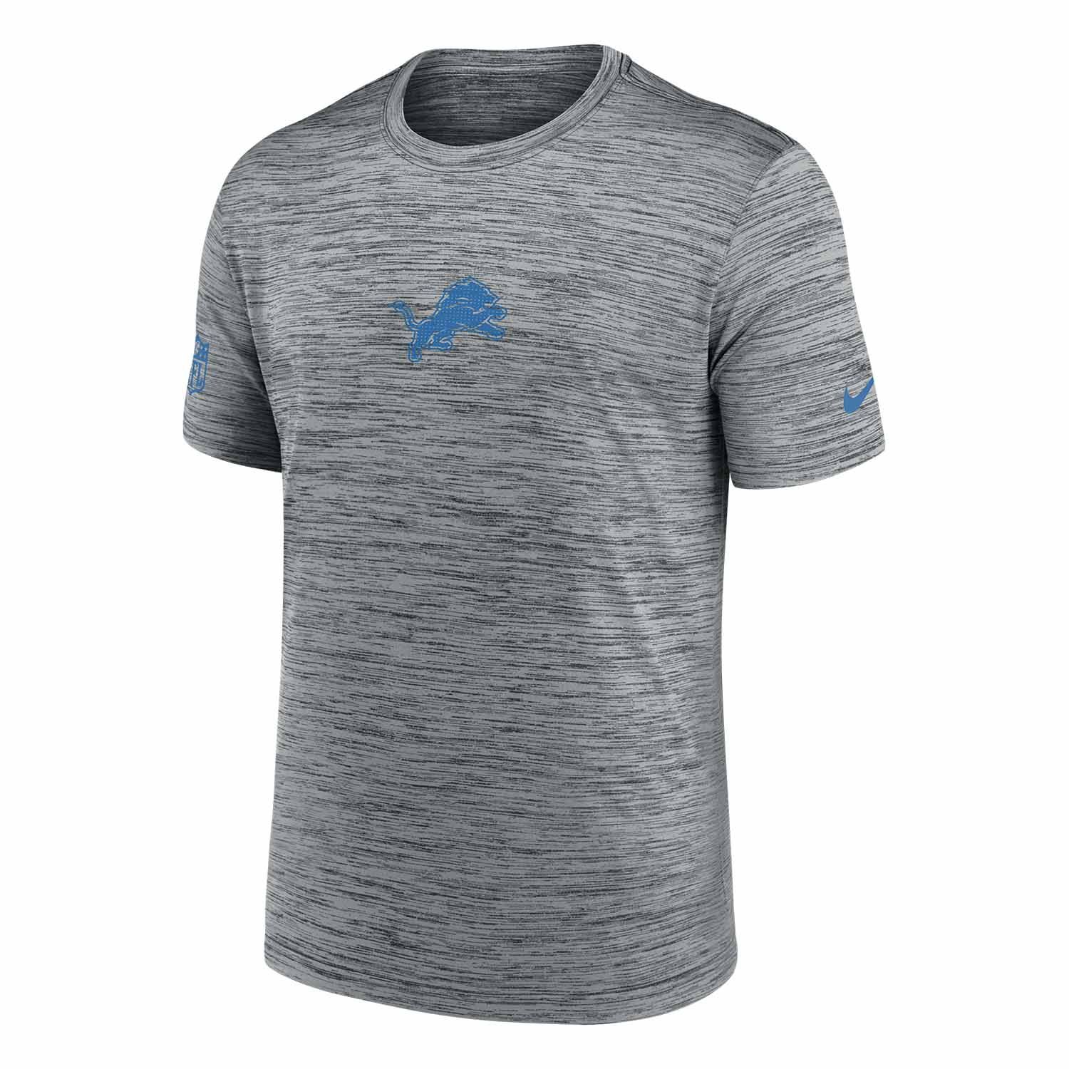 Detroit Lions 2025 NFL Sideline Nike Velocity Performance T-Shirt Gray