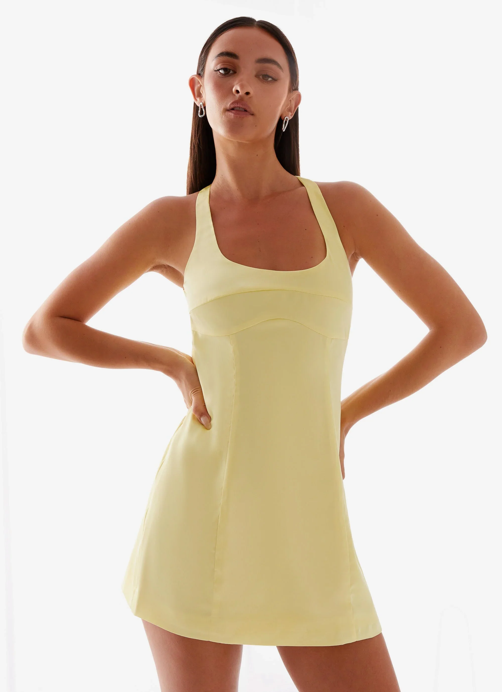Freefall Satin Mini Dress - Yellow