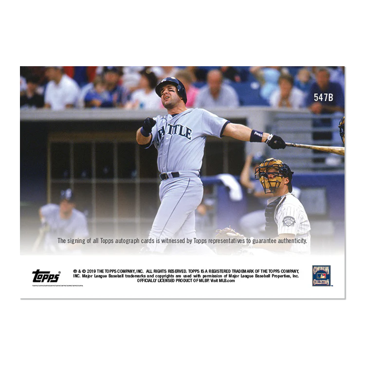 On-Card Autograph # to 10 - Edgar Martinez - MLB TOPPS NOW® Card 547B