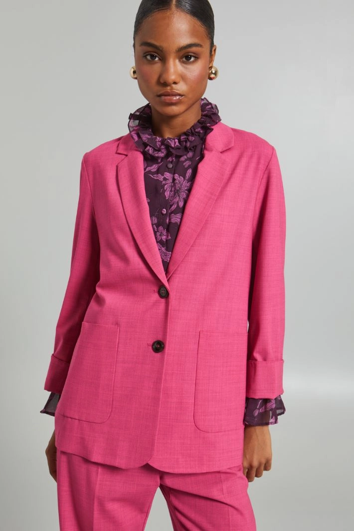 Blazer with patch pockets - FUCHSIA