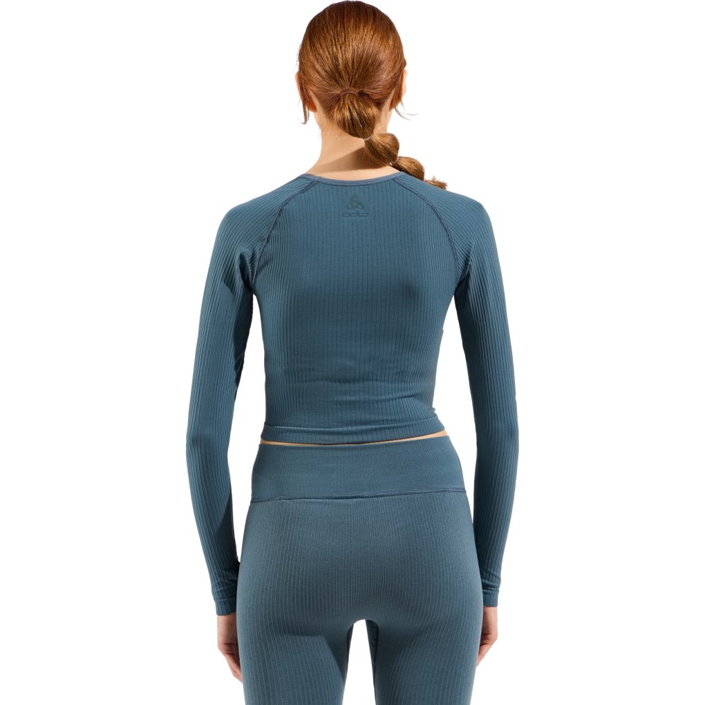 Odlo Active 365 Seamless Cropped Long Sleeve Shirt Women - dark slate