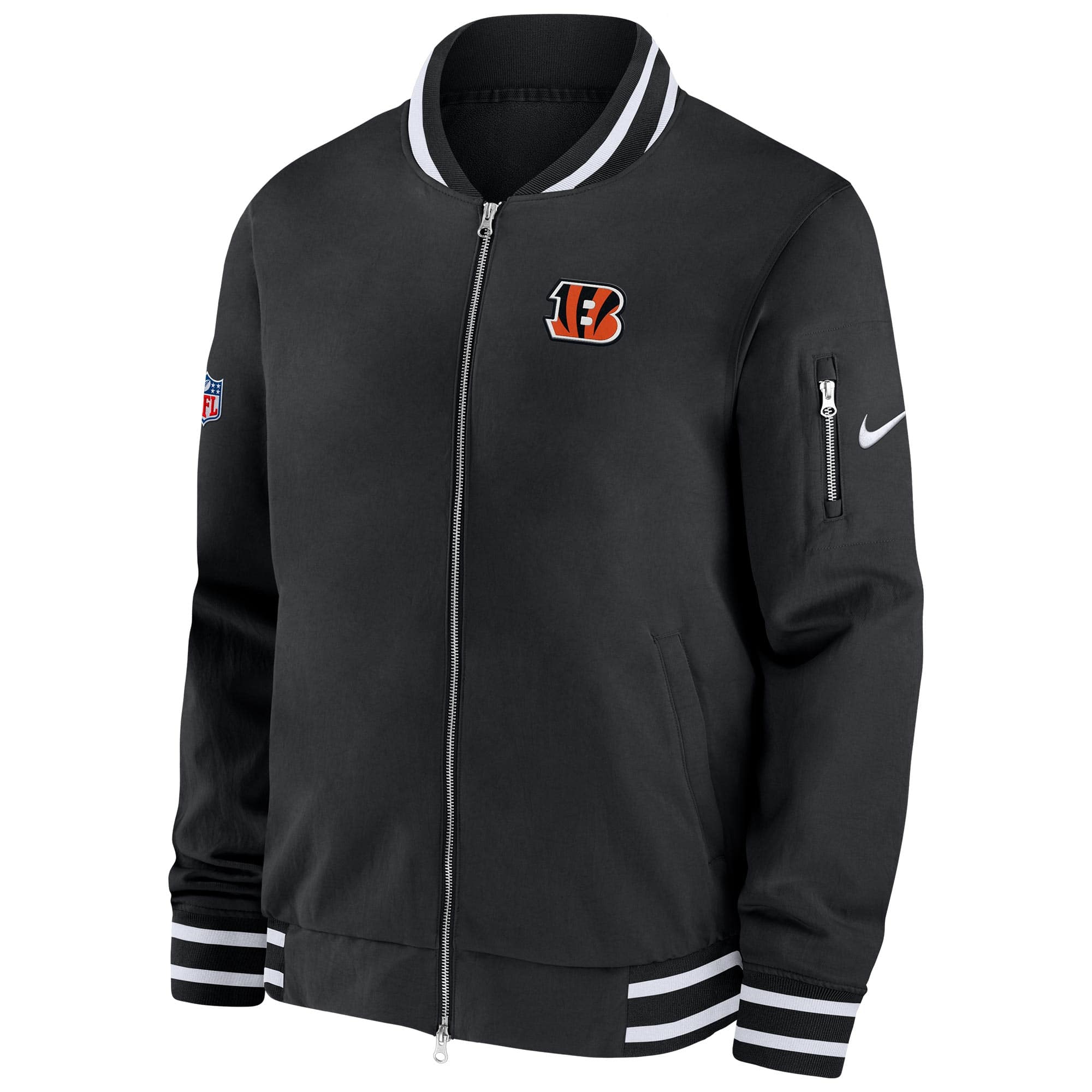Cincinnati Bengals NFL Sideline Nike Coach Bomber Jacket