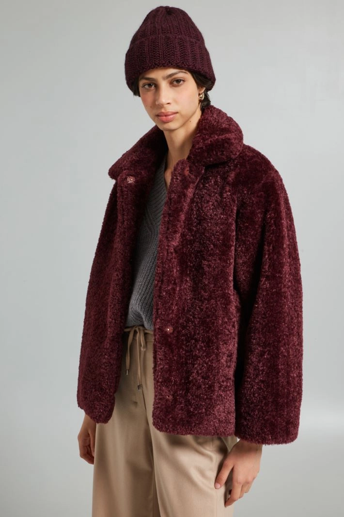 Turn-up beanie hat - BORDEAUX