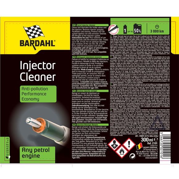 Traitement Bardahl injecteurs essence UniverselRef : BDH0034 / 2101