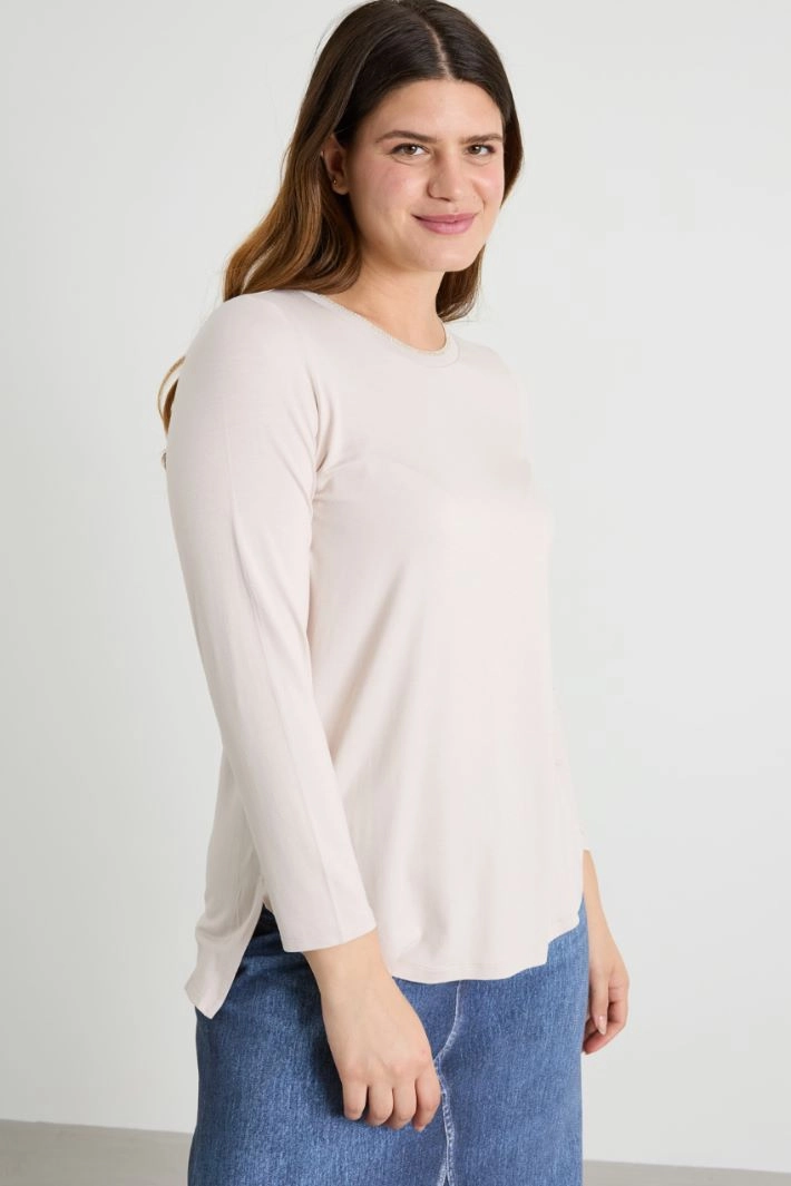 Jersey T-shirt - LIGHT BEIGE