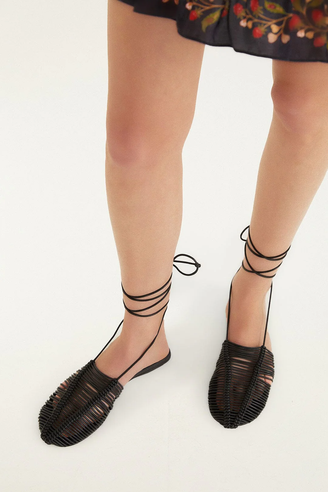 Black Macrame Mule