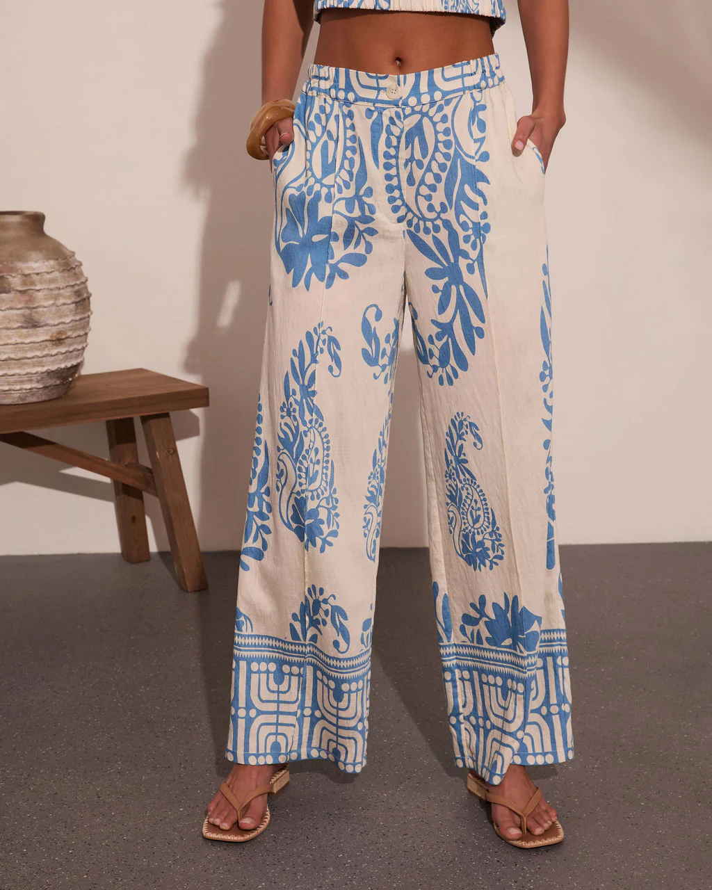 Wildflower Wander Abstract Floral Wide Leg Pants