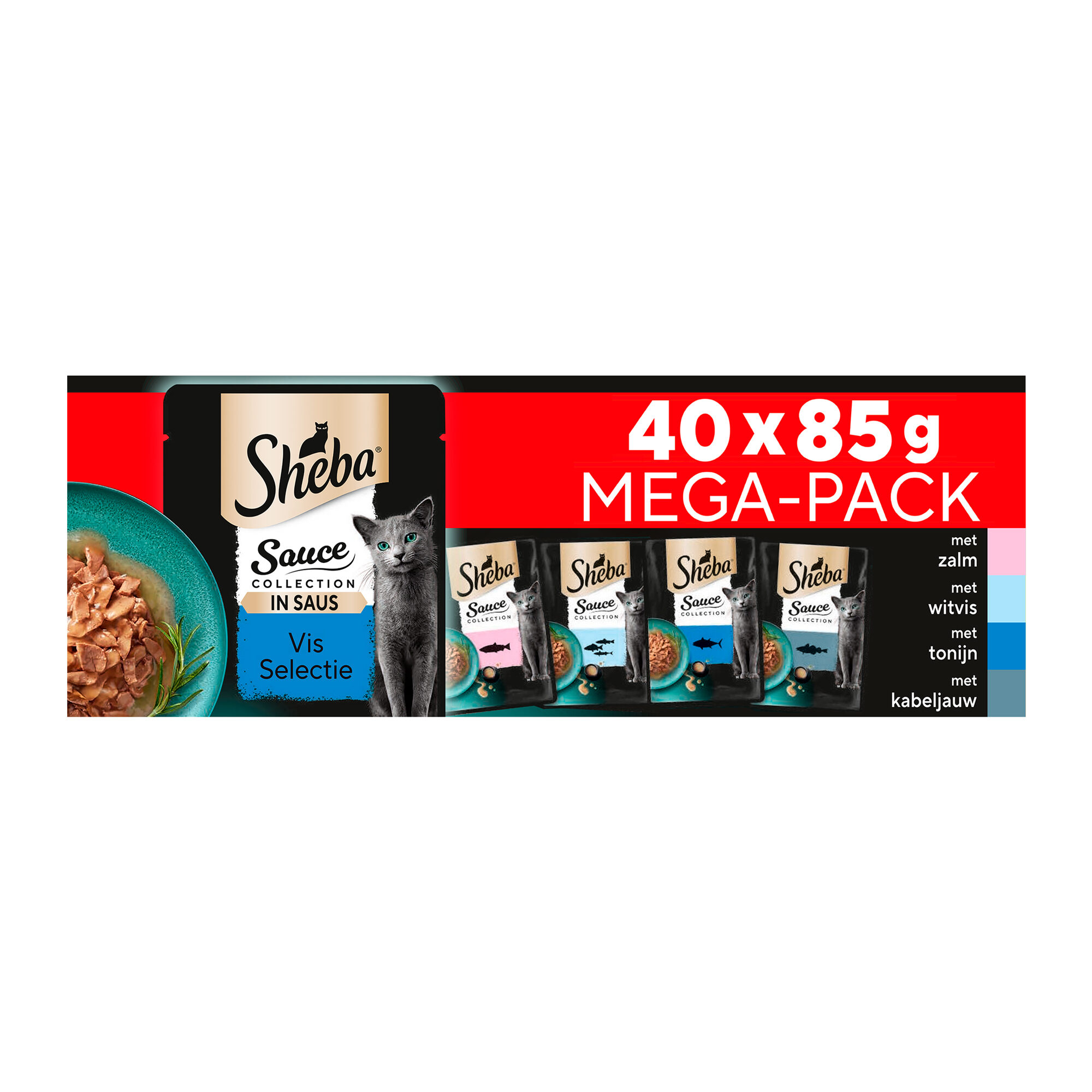 Sheba Sauce Collection - Fish Selection - Mega Pack - 40 x 85 g