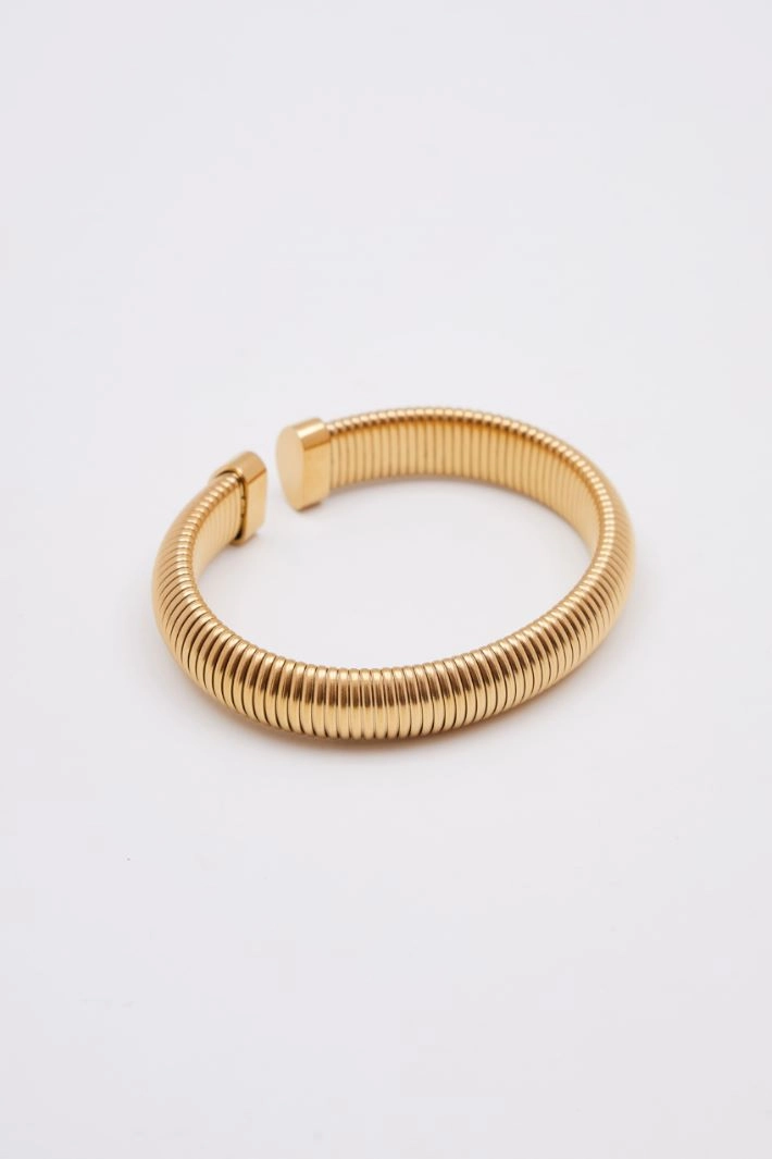Rigid knurled bracelet - GOLD