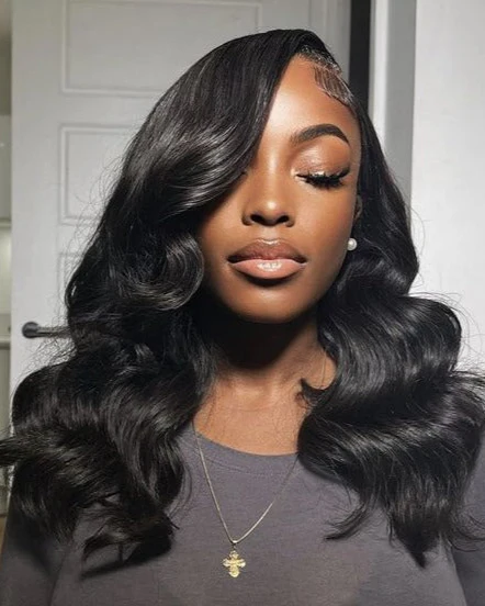 Ophirawig 6x5/13x4 Lace Glueless Loose Body Wave Wig Pre-cut Lace Natural Black Beginner Friendly