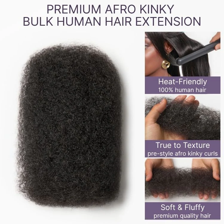 Readitress? Afro Kinky Bulk Human hair for Dreadlock Extensions, Repair Locs, Twists and Braids