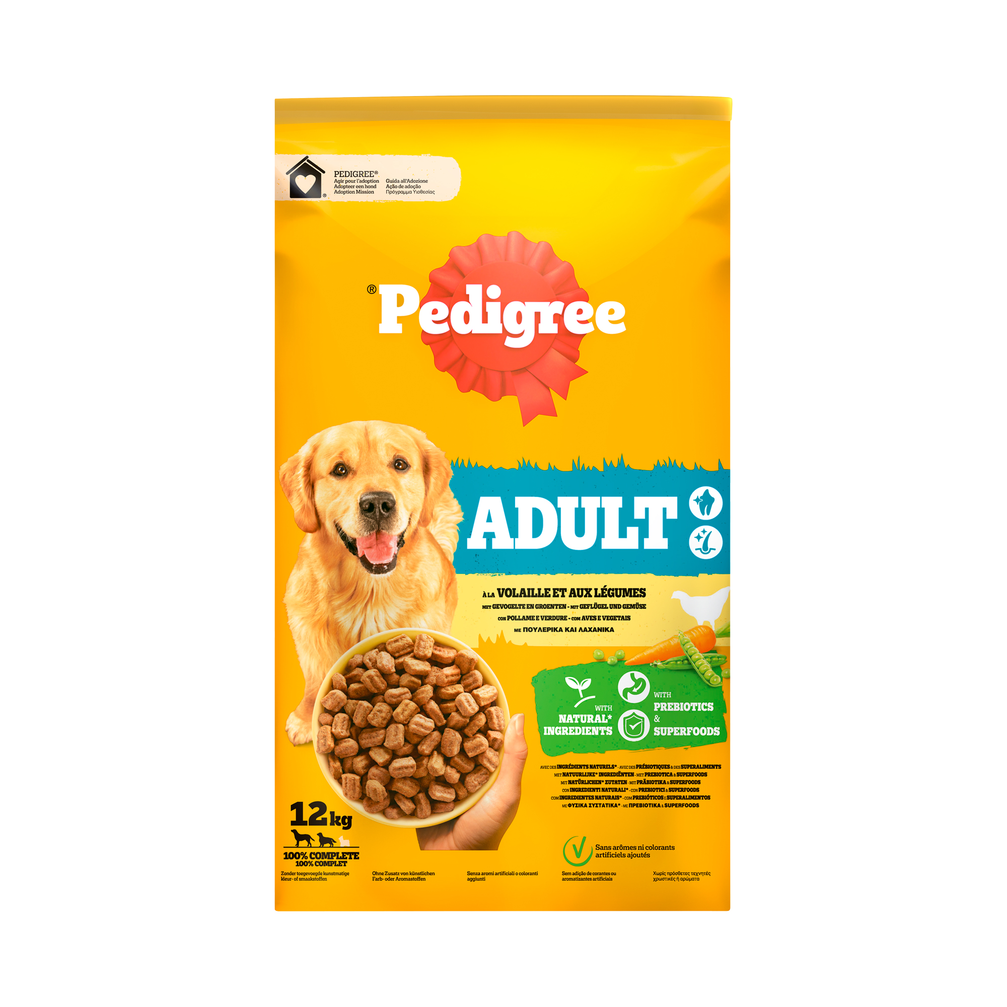 Pedigree Dry Adult - Dog Kibble - Beef & Vegetables - 12 kg